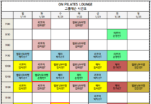 ♥미금역 필라테스♥ 1월 4주 차 시간표